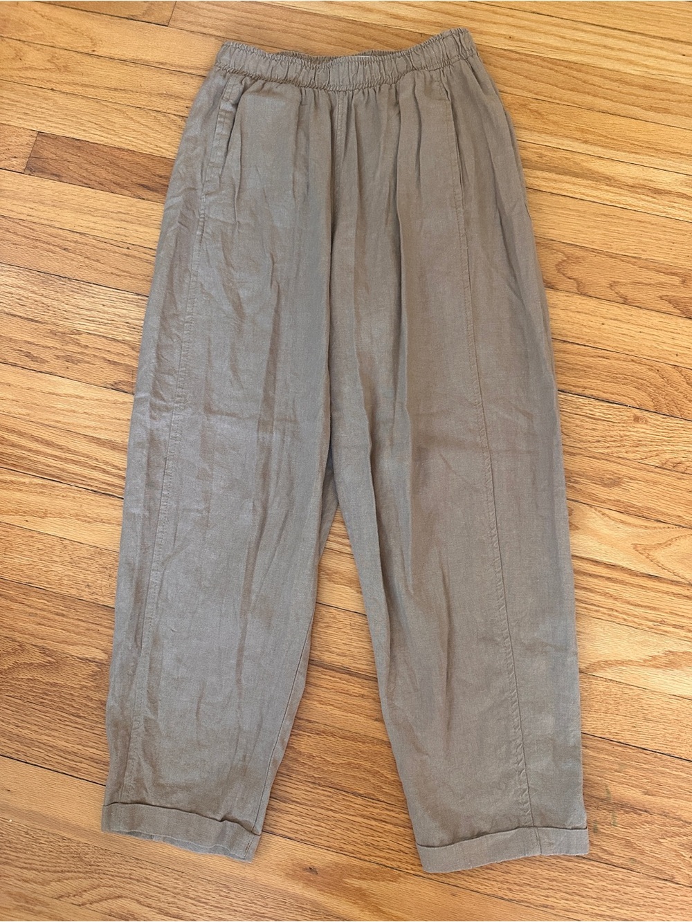 Max Studio Linen-Blend Barrel-Leg Pants